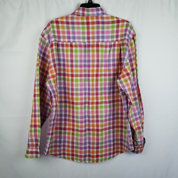 Alan Flusser Men's L Plaid Button Front Long Slee - Picture 2 of 8